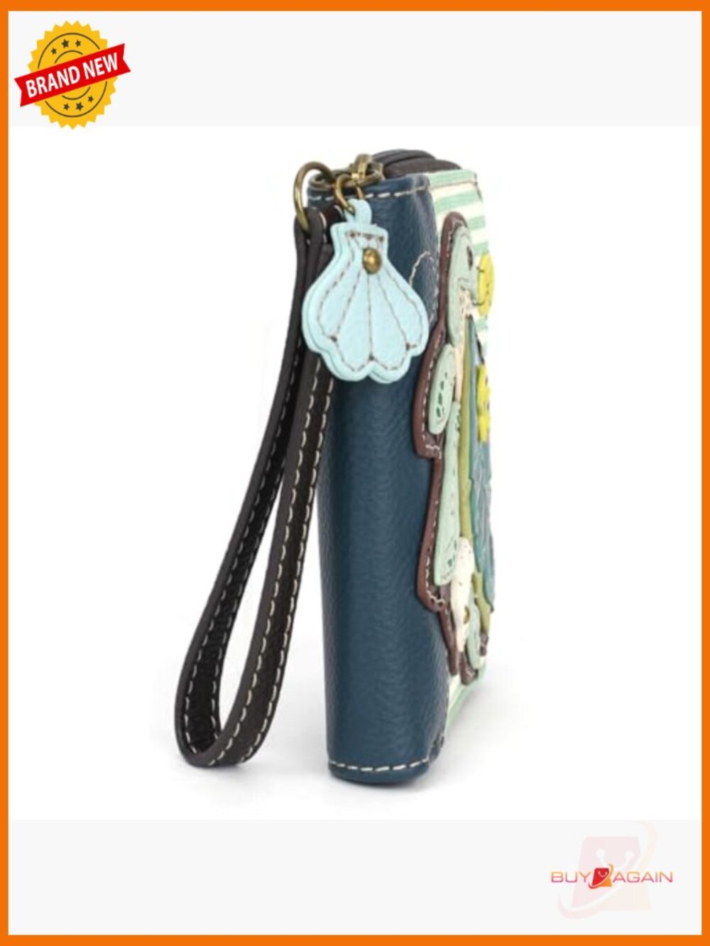 Zip Around Wallet with Wristlet - 8 Card Slots, Faux Leather, Compact - Picture 3 of 5